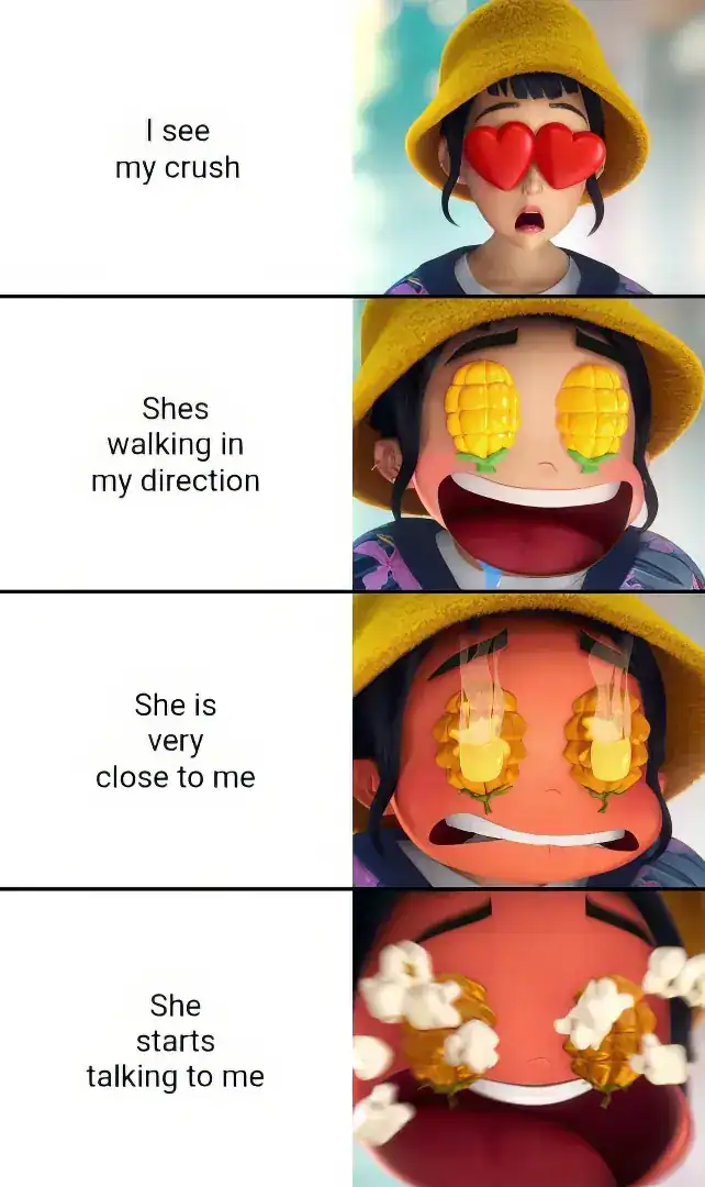 Zoey from K-Pop Demon Hunters making a funny expressive reaction, anime-style meme template in HD