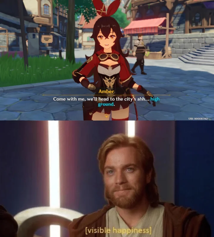 Amber Genshin Impact Meme – “High Ground” Energy Hits Different
