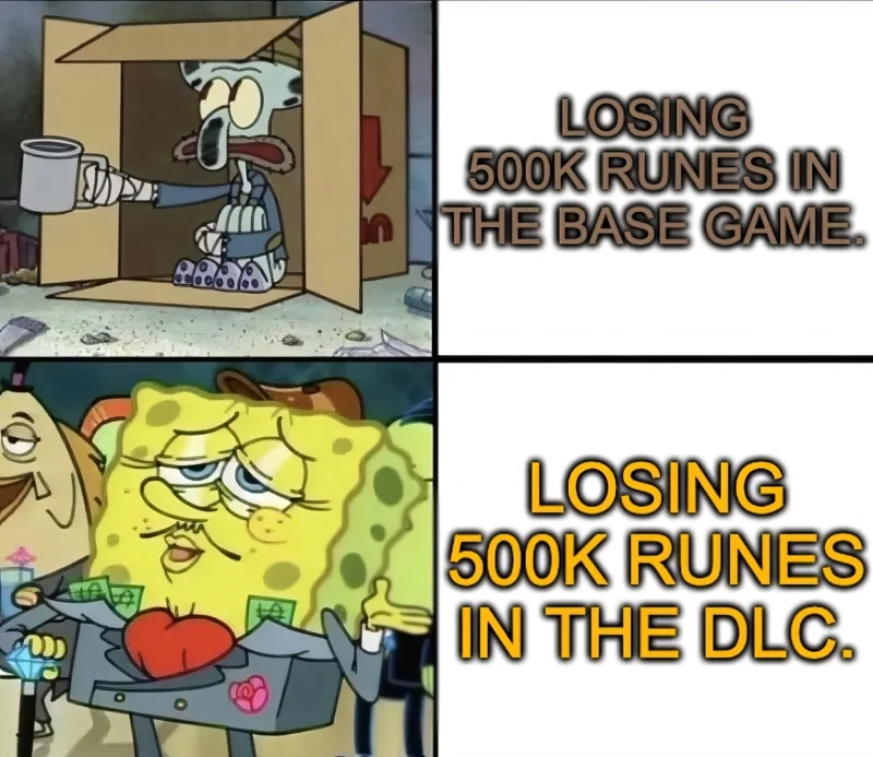 Elden Ring Runes Meme – Losing Runes in Base Game vs DLC