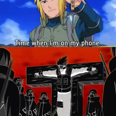 minato kunai kakashi vs itachi meme school phone