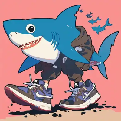 Tralalero Tralala shark meme wearing street clothes and sneakers in Italian brainrot animal style
