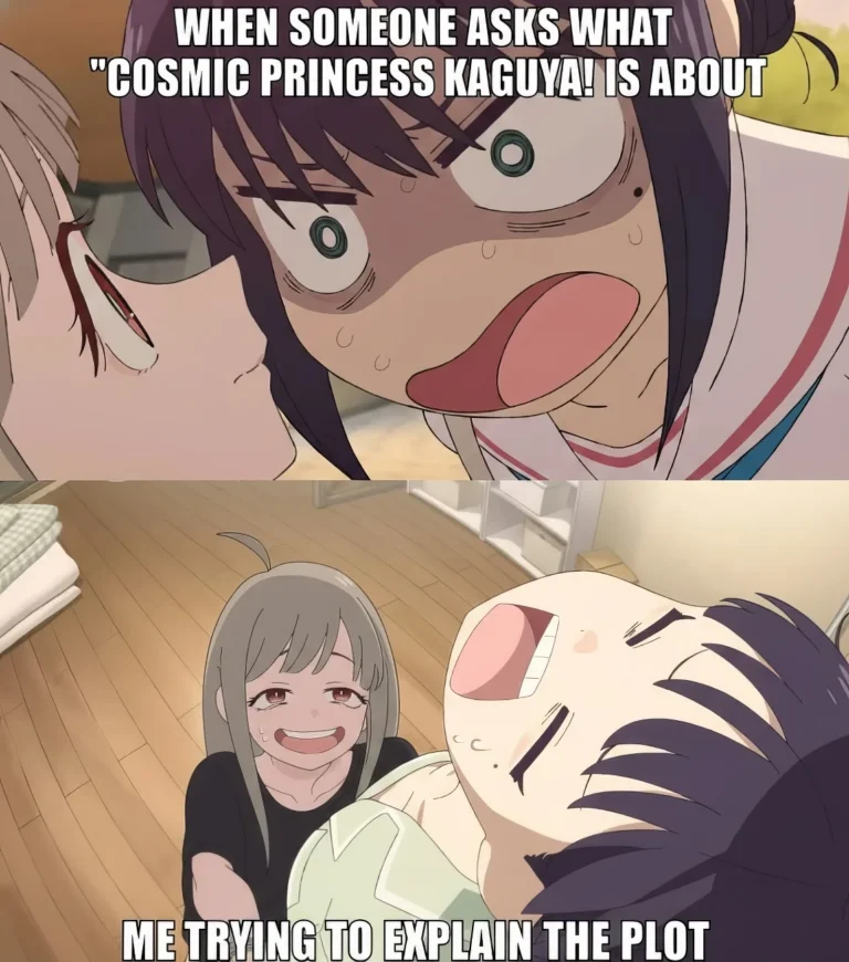 Cosmic Princess Kaguya meme about trying to explain the anime plot
