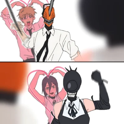 Denji and Reze meme Chainsaw Man cute scene parody