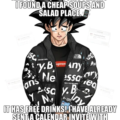 Goku drip jacket meme Dragon Ball Z