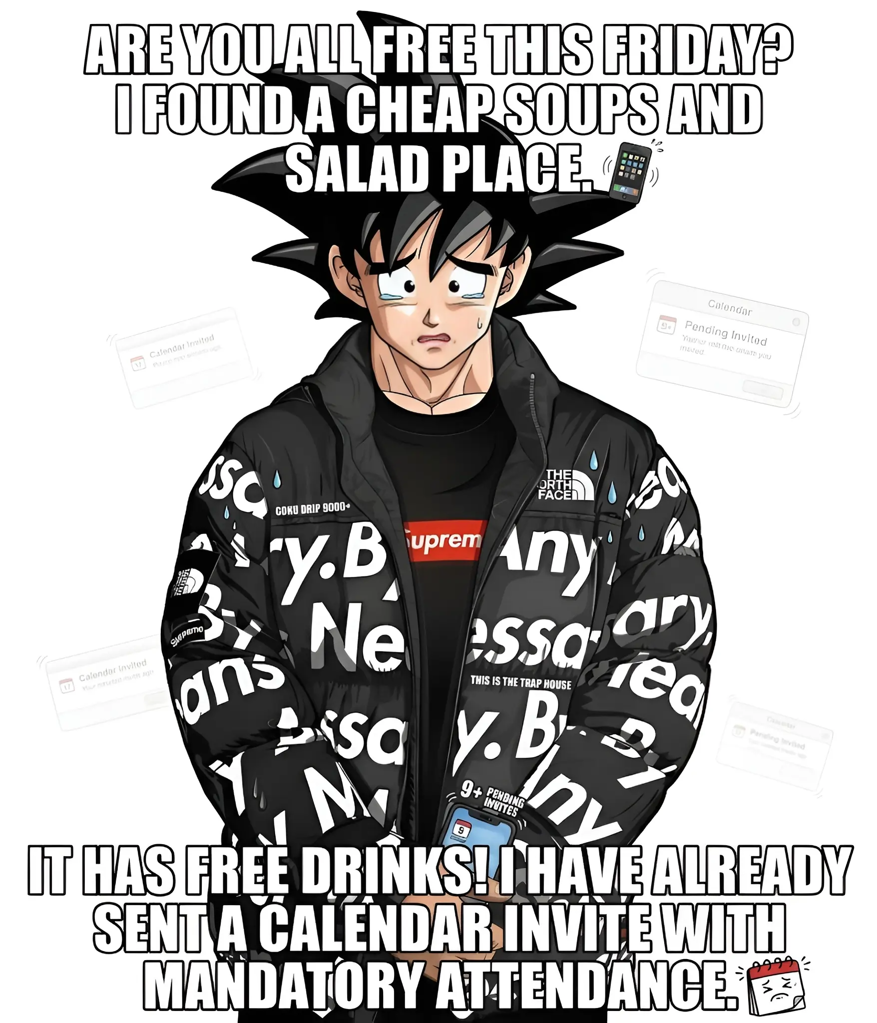 Goku drip jacket meme Dragon Ball Z