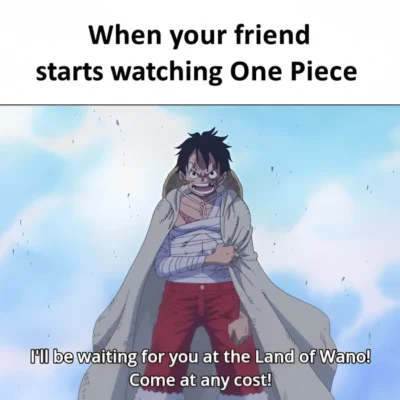 Luffy waiting at Wano meme from One Piece anime