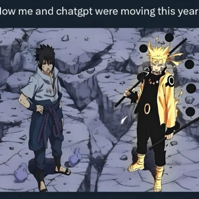 Naruto and Sasuke meme me and ChatGPT