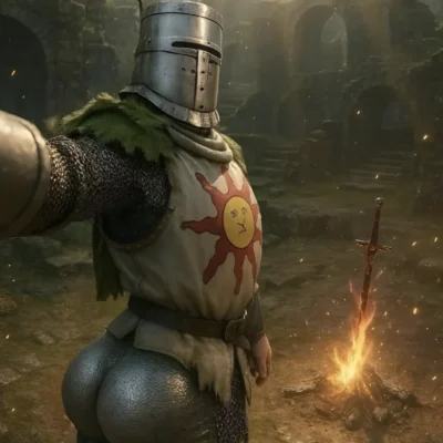 Solaire of Astora selfie meme Dark Souls