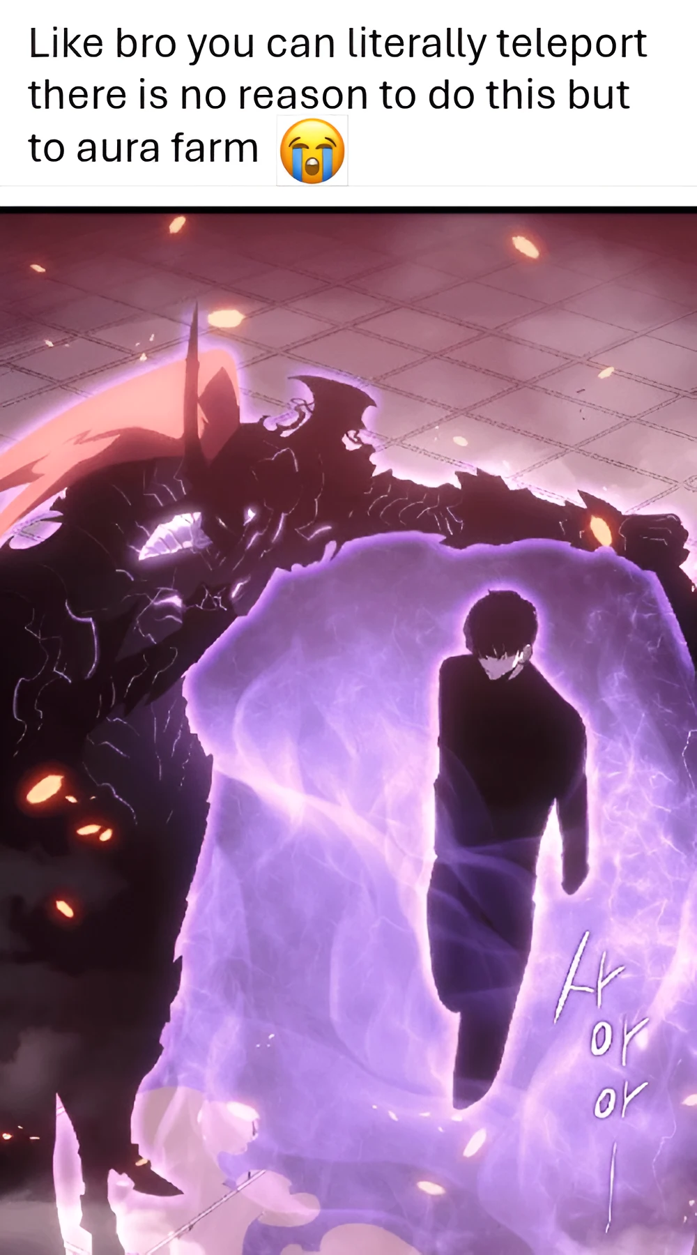 Sung Jin-Woo aura farming meme Solo Leveling anime