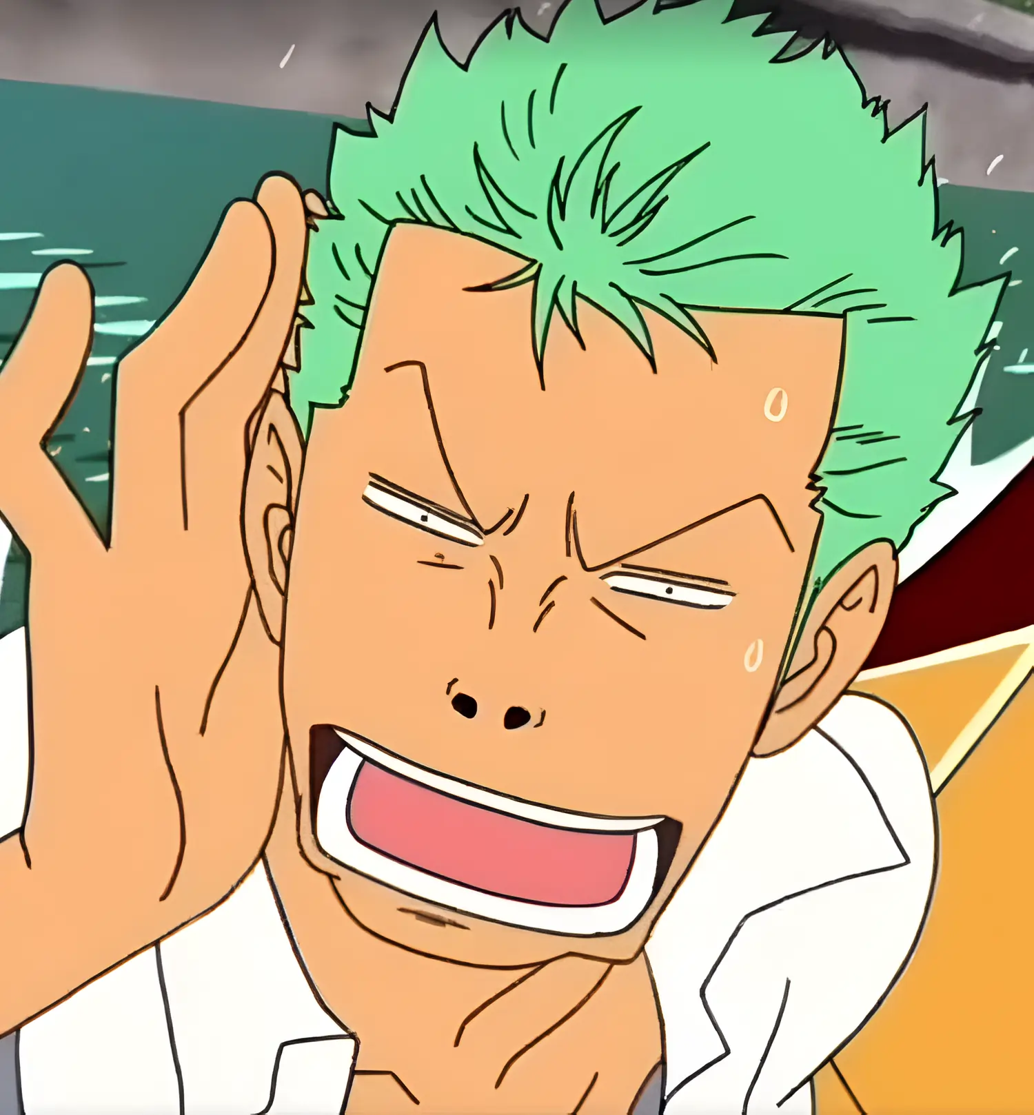 Zoro huh reaction meme from One Piece pre timeskip