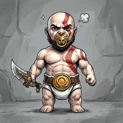 Baby Kratos meme from God of War