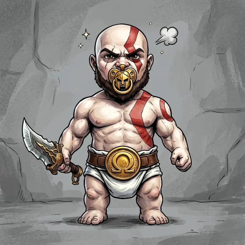 Baby Kratos meme from God of War