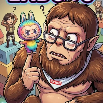 Beast Titan Labubu meme from Attack on Titan