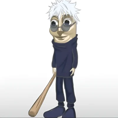 Gojo Satoru cosplay Tung Tung Sahur meme funny brainrot edit from Jujutsu Kaisen