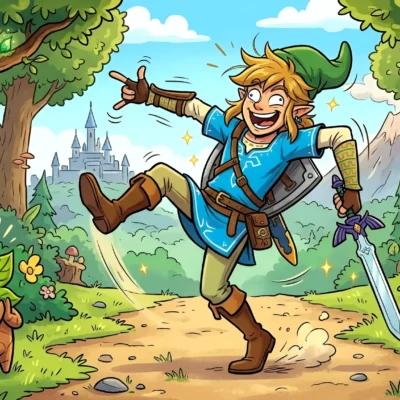 Link dancing meme from The Legend of Zelda