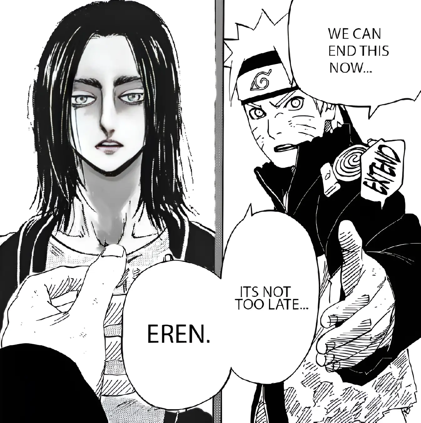 Naruto we can end this now Eren meme crossover