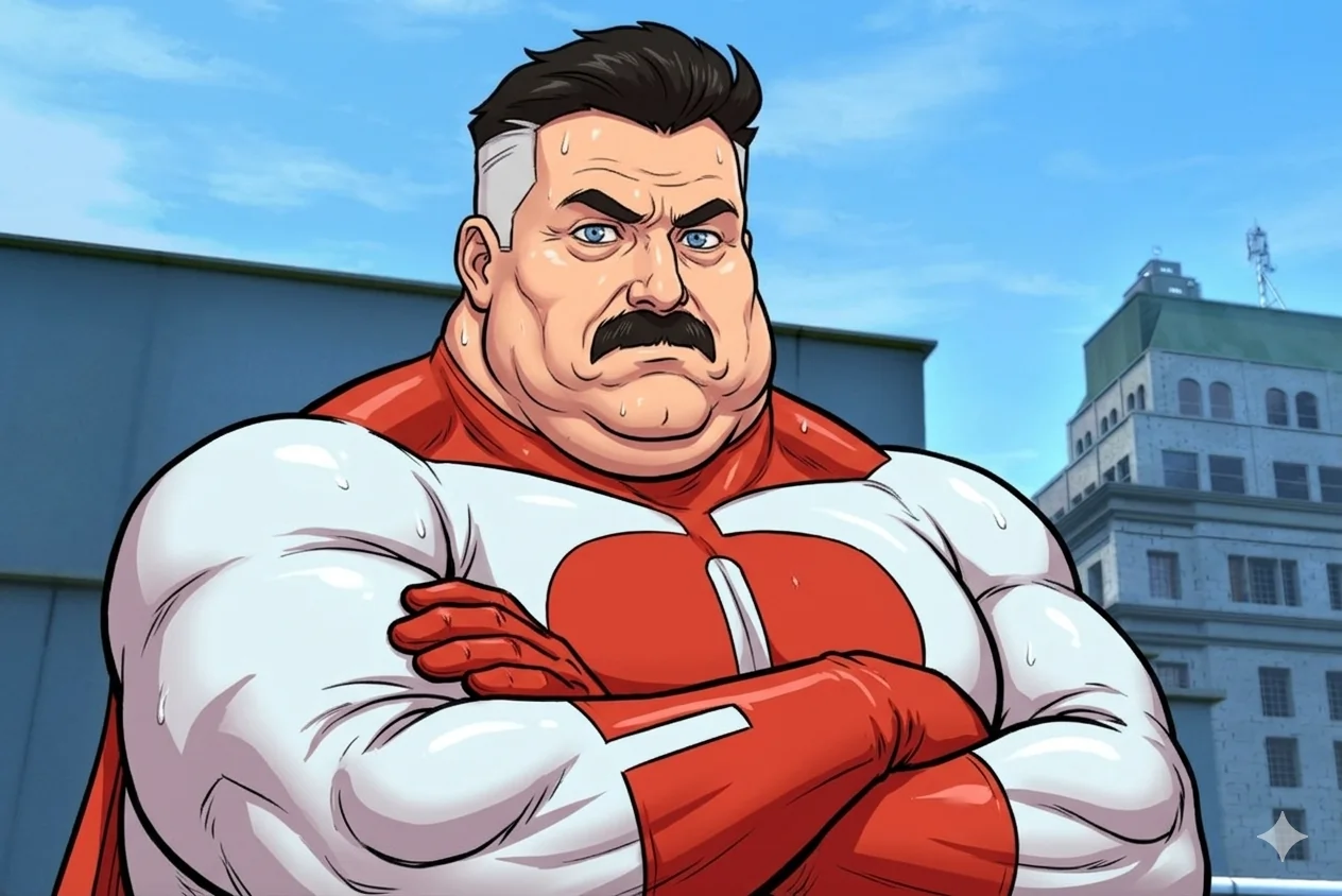Omni-Man fat meme bulky version Invincible tv show