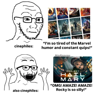 Project Hail Mary meme cinephiles amaze Rocky reaction