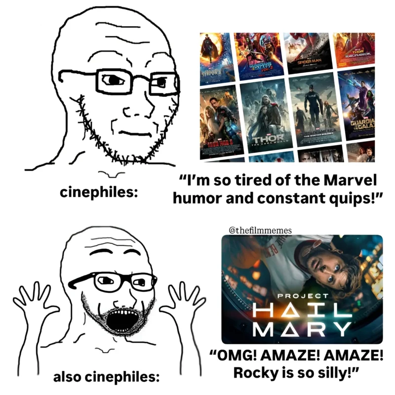Project Hail Mary meme cinephiles amaze Rocky reaction