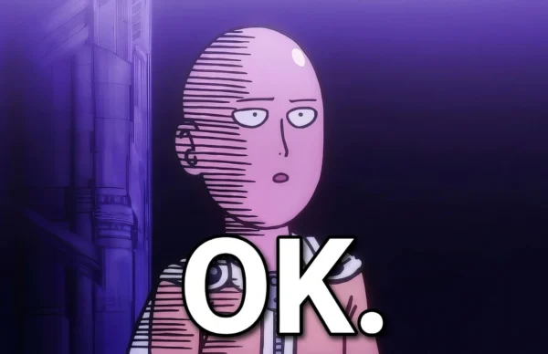Saitama OK Meme – One Punch Man Funny Face