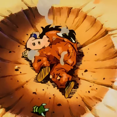 Yamcha death meme Dragon Ball crater pose