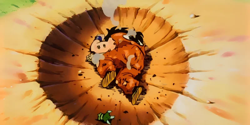 Yamcha death meme Dragon Ball crater pose