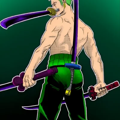 Zoro 4 sword style meme from One Piece