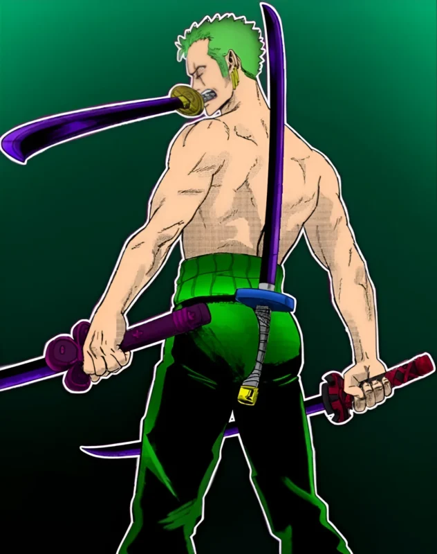 Zoro 4 sword style meme from One Piece