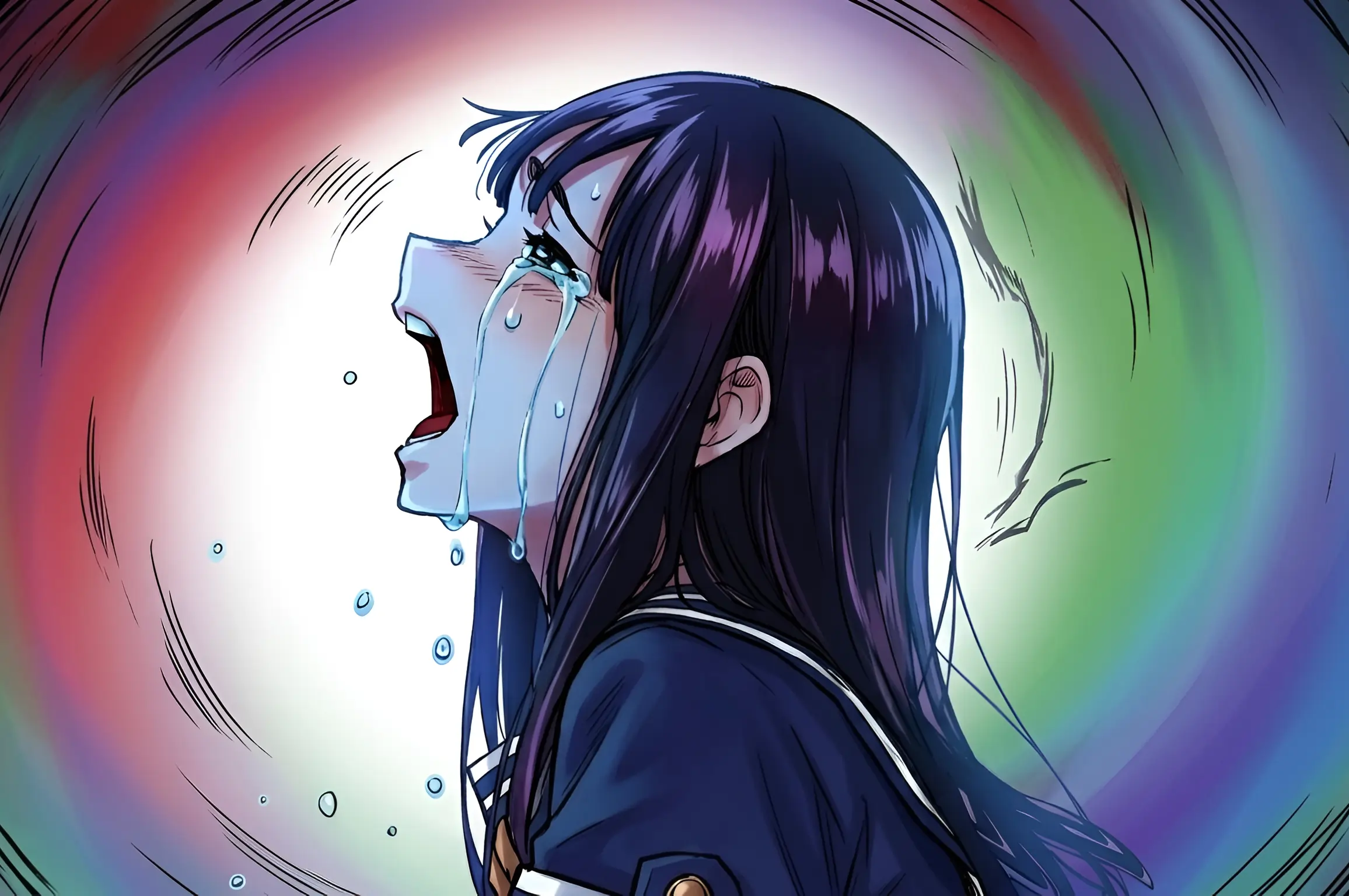 crying anime girl meme emotional breakdown tears