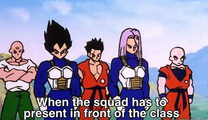Dragon Ball Squad Presentation Meme – Awkward Silence Mode