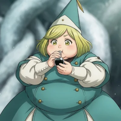 fat coco meme witch hat atelier eating chubby funny anime meme