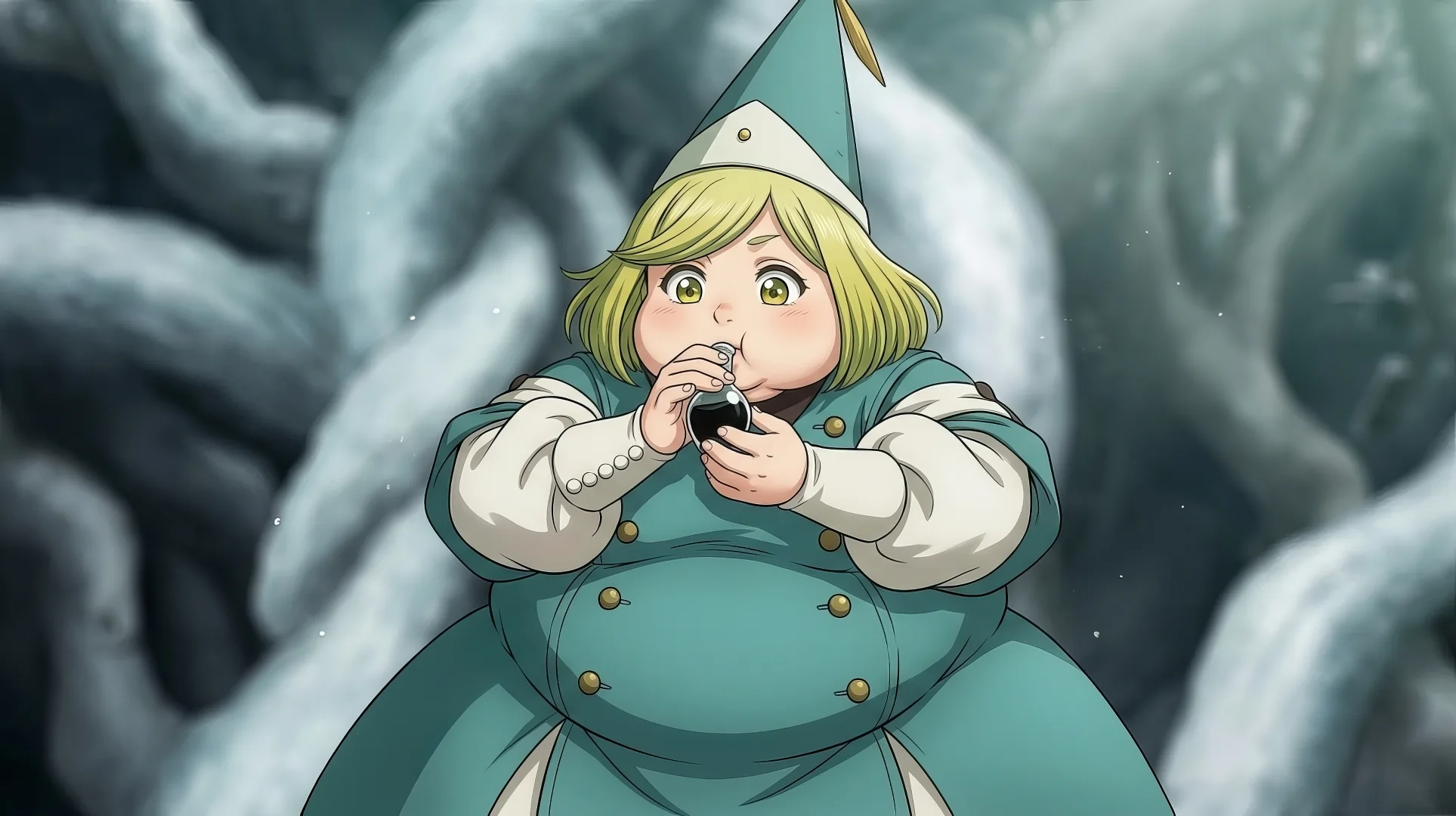 fat coco meme witch hat atelier eating chubby funny anime meme