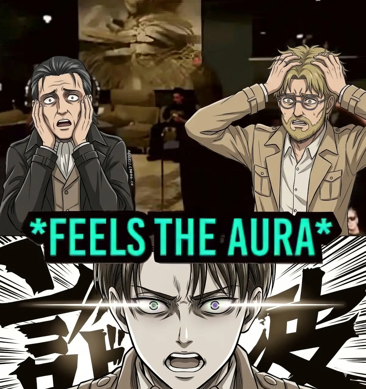 Feels The Aura Meme – Levi Ackerman Fear Presence HD Meme levi ackerman aura meme zeke kenny shocked attack on titan reaction meme