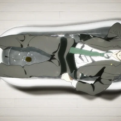 Higuruma bathtub pose meme Jujutsu Kaisen glitch scene