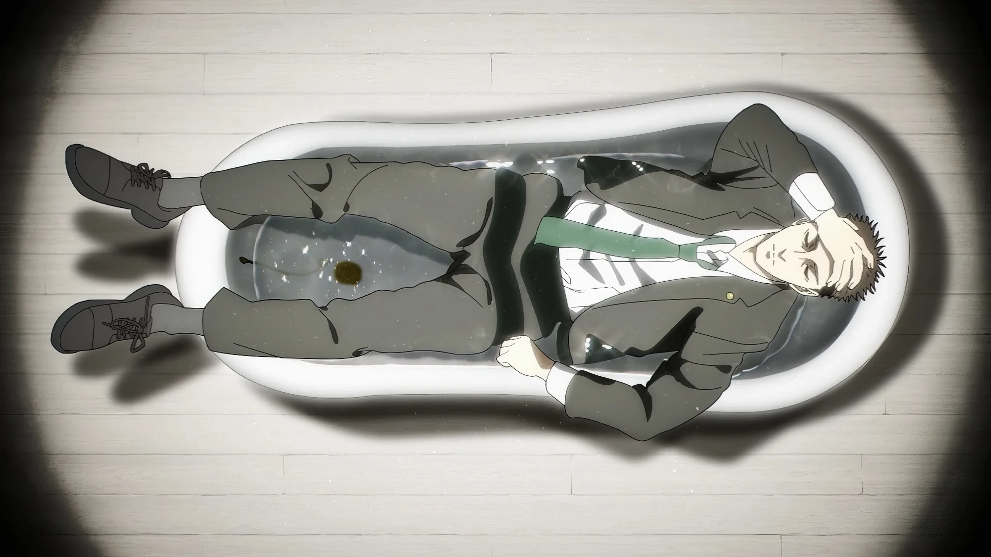 Higuruma bathtub pose meme Jujutsu Kaisen glitch scene