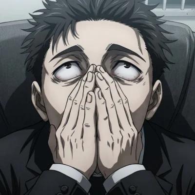 Higuruma burnout meme exhausted anime reaction
