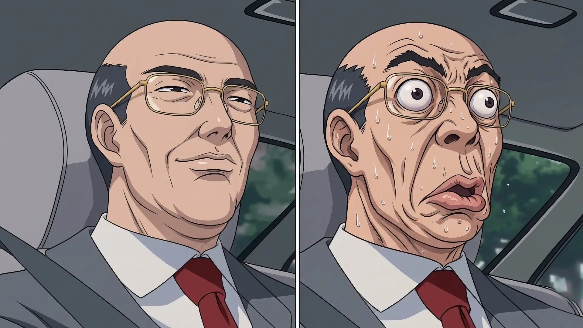 Hiroshi Uchiyamada shocked worried face change funny anime meme | HD 2026 GTO free download