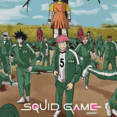 JJK Culling Game Squid Game crossover meme Itadori player 5 Rika doll HD free download no watermark anime fanart