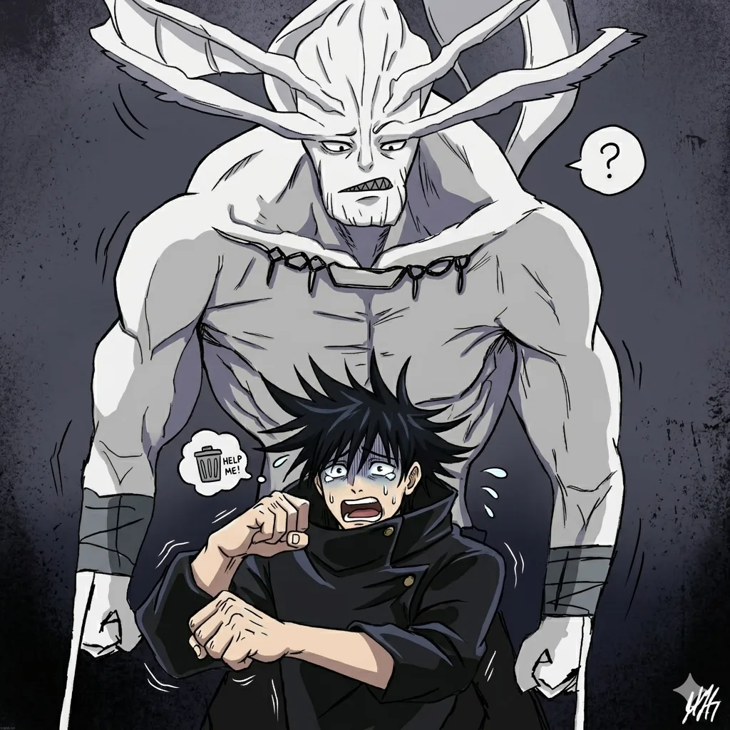 megumi mahoraga meme help me reaction jujutsu kaisen