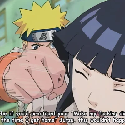 Naruto Hinata meme punching scene funny