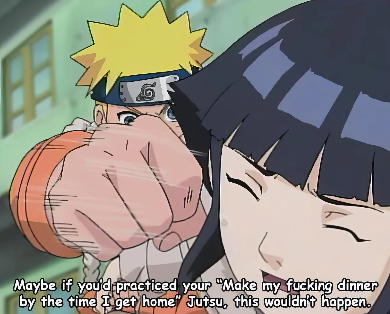 Naruto Hinata meme punching scene funny