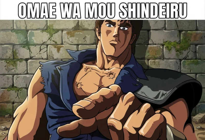 Kenshiro omae wa mou shindeiru pointing meme | HD 2026 Fist of the North Star free download