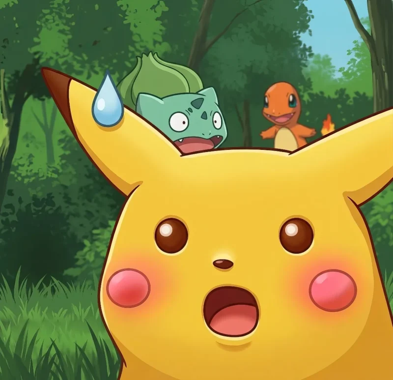 Pikachu shocked face meme reaction scene HD Pokemon anime free download