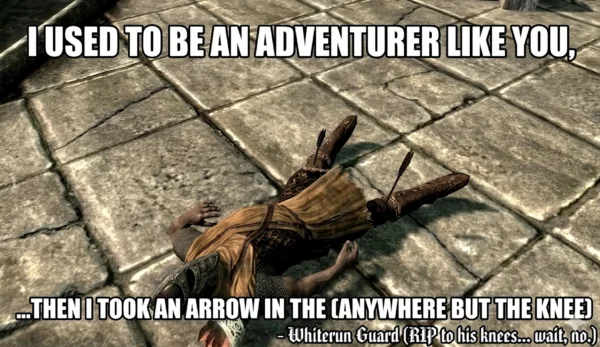 Skyrim Knee Meme – Arrow in the Knee Classic Line