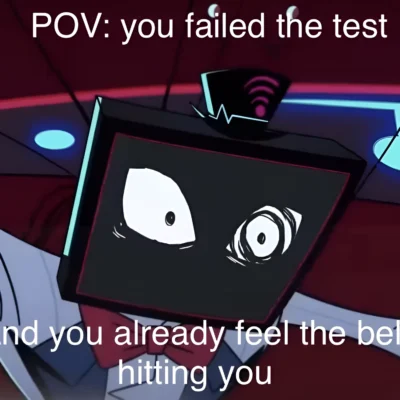 Vox glitchy stare funny reaction meme | HD Hazbin Hotel free download