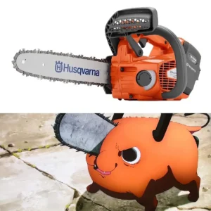 Chainsaw Man meme showing Pochita with a chainsaw